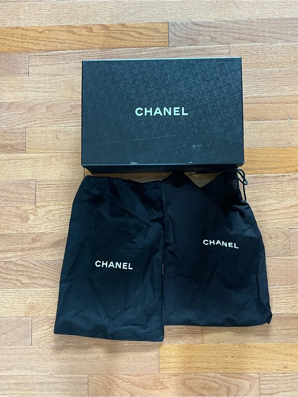 CHANEL Olive Green Chain-Trim Slide Sandals